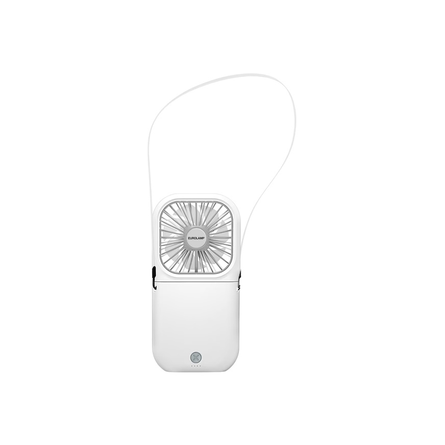 Újratölthető zsebventilátor 5W/5V 2500 mAh fehér