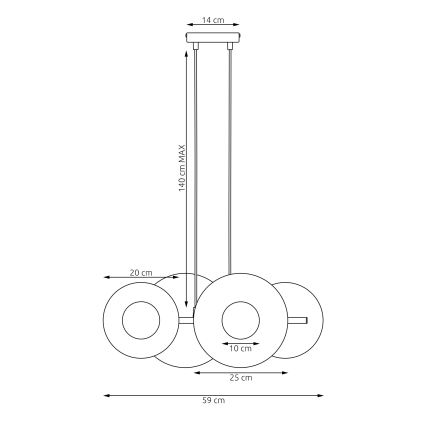 UMBRA kábeles csillár 4xG9/8W/230V fekete