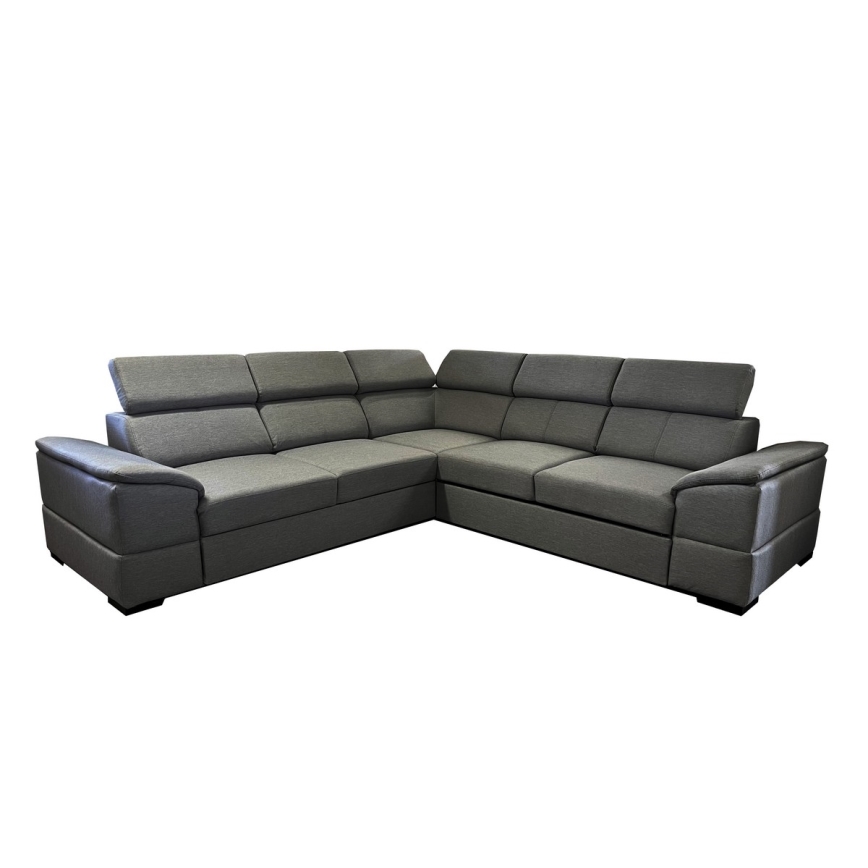 Univerzális, kihúzható sarokülőgarnitúra tárolóval GRANADA sötétszürke