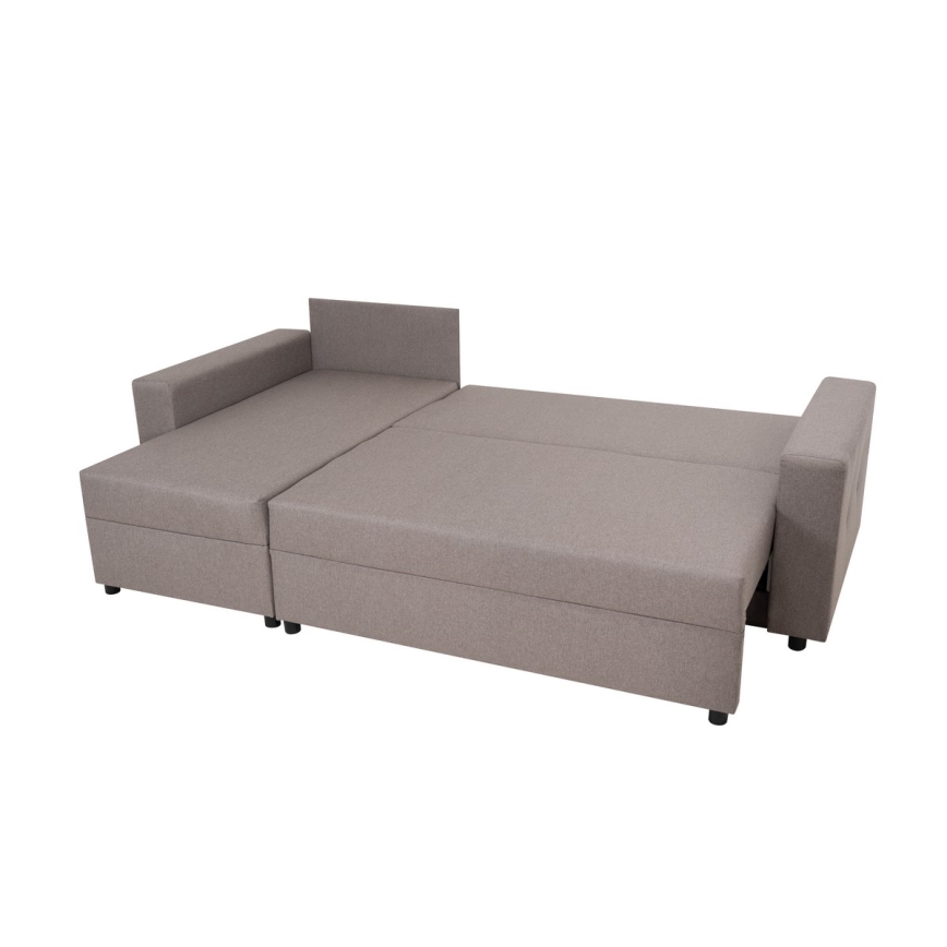 Univerzális sarok ülőgarnitúra fekvőfunkcióval és tárolóhellyel SEVILLA szürke