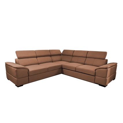 Univerzális, kihúzható sarokkanapé tárolóval GRANADA barna