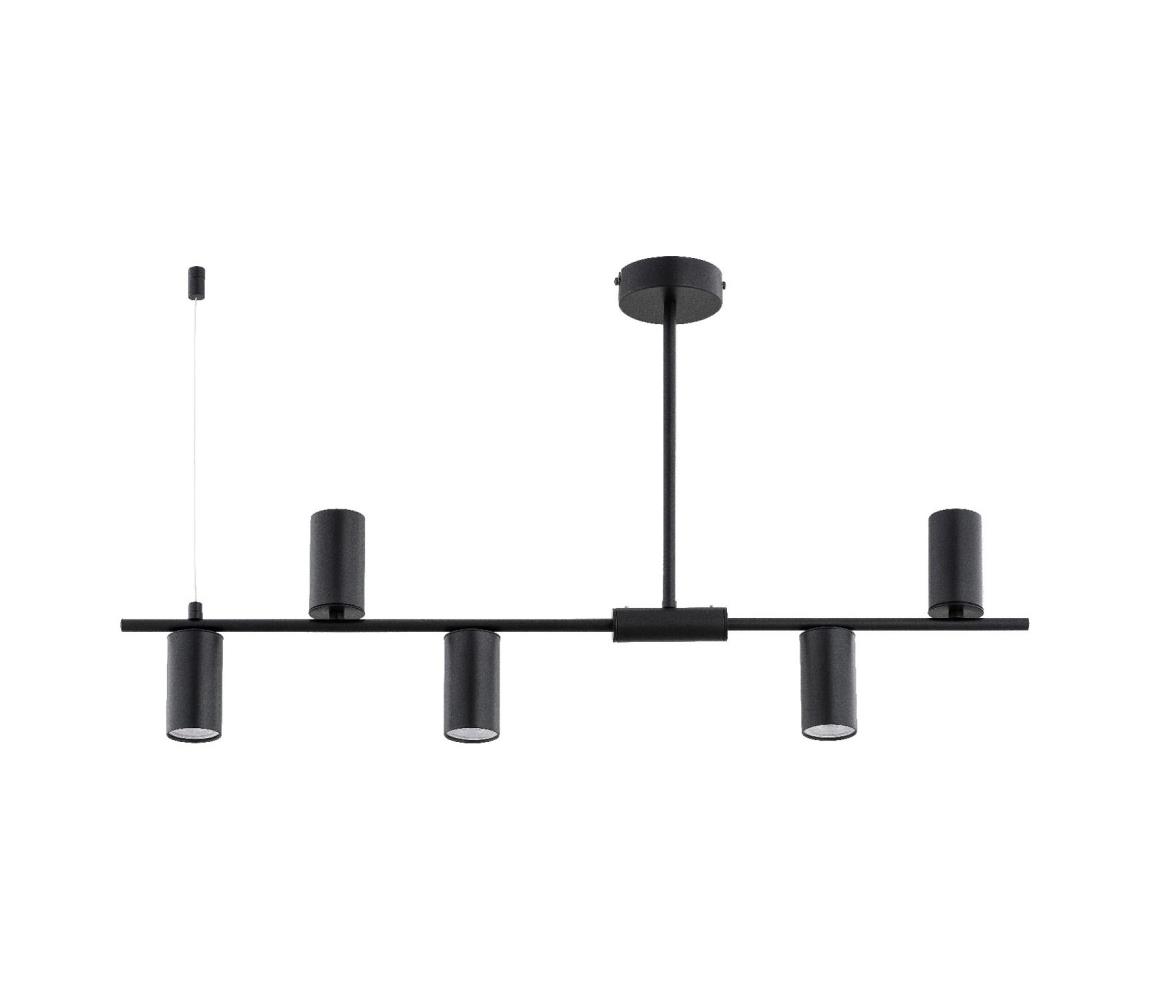 URANOS rúdon függő csillár 5xGU10/10W/230V fekete 63315