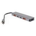 USB-C hub 5 az 1-ben, 100 W Power Delivery