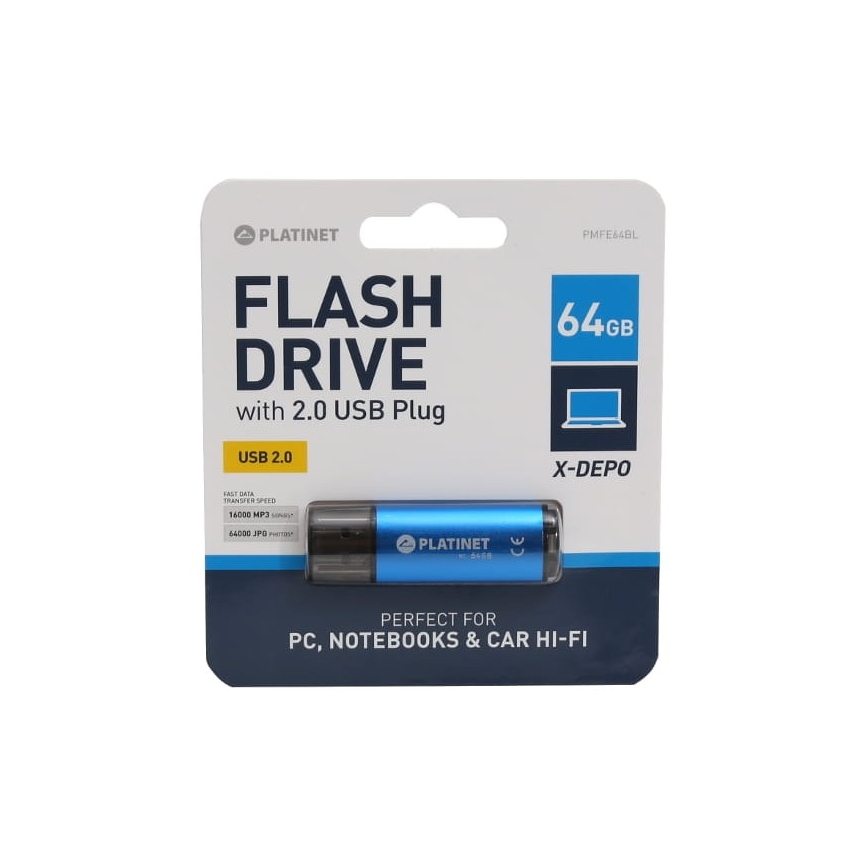 USB flash meghajtó 64GB kék