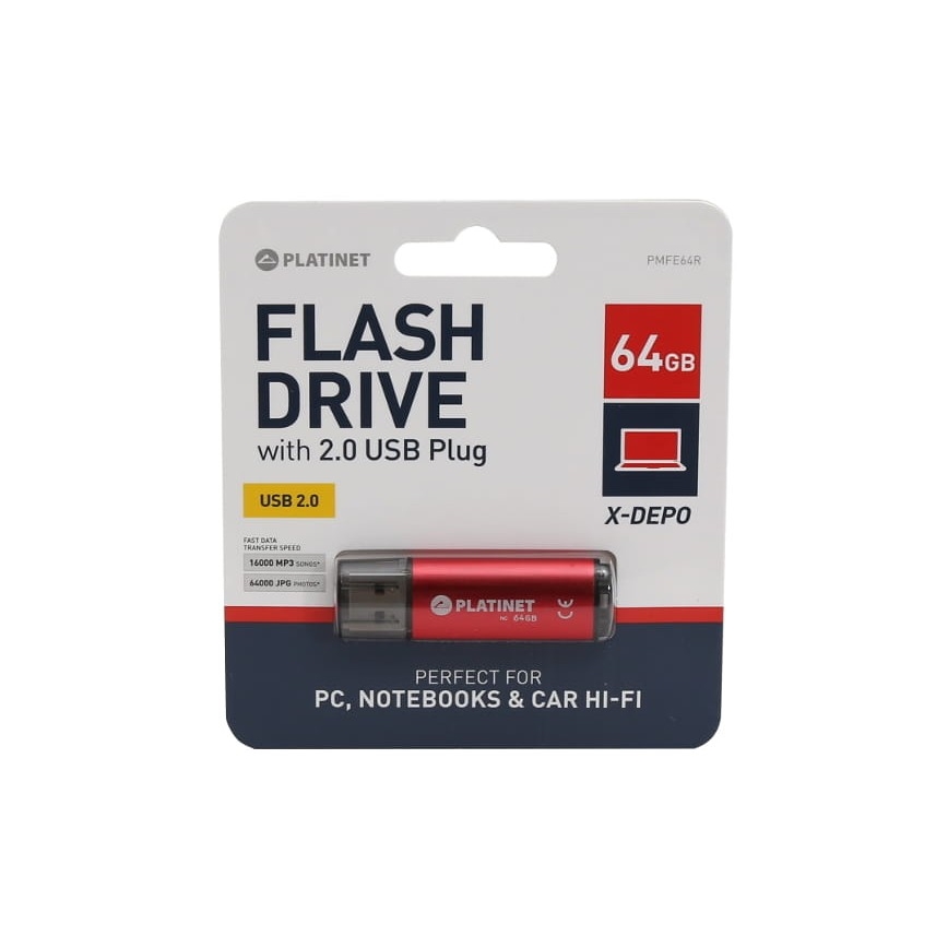 USB flash meghajtó 64GB piros