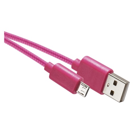USB kábel USB 2.0 A konnektor/USB B micro konnektor rózsaszín