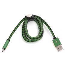 USB kábel USB A / Micro USB csatlakozó 1 m zöld