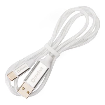 USB vezeték USB-A / USB-C Csatlakozó LED-del háttérvilágítás 18W 1m fehér