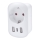 Utazóadapter az USA-csatlakozókhoz, 230 V, 2× USB-A + 1× USB-C