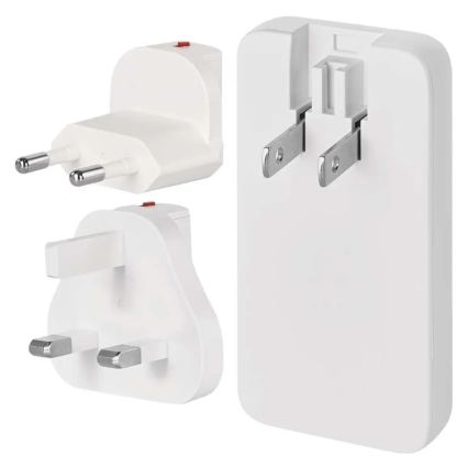 Utazóadapter cserélhető USB csatlakozófejekkel GaN 100-250V