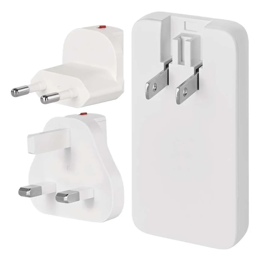 Utazóadapter cserélhető USB csatlakozófejekkel GaN 100-250V