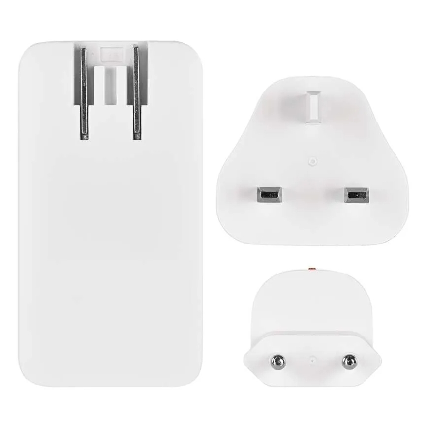 Utazóadapter cserélhető USB csatlakozófejekkel GaN 100-250V