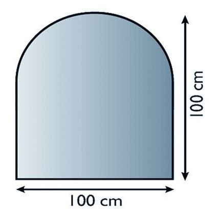 Üveg kandalló alá 1000x1000x6 mm félíves