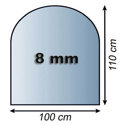 Üveg kandalló alá 1100x1000x8 mm félíves