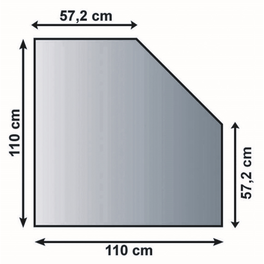 Üveg kandalló alá 1100x1100x8 mm ferde négyzet