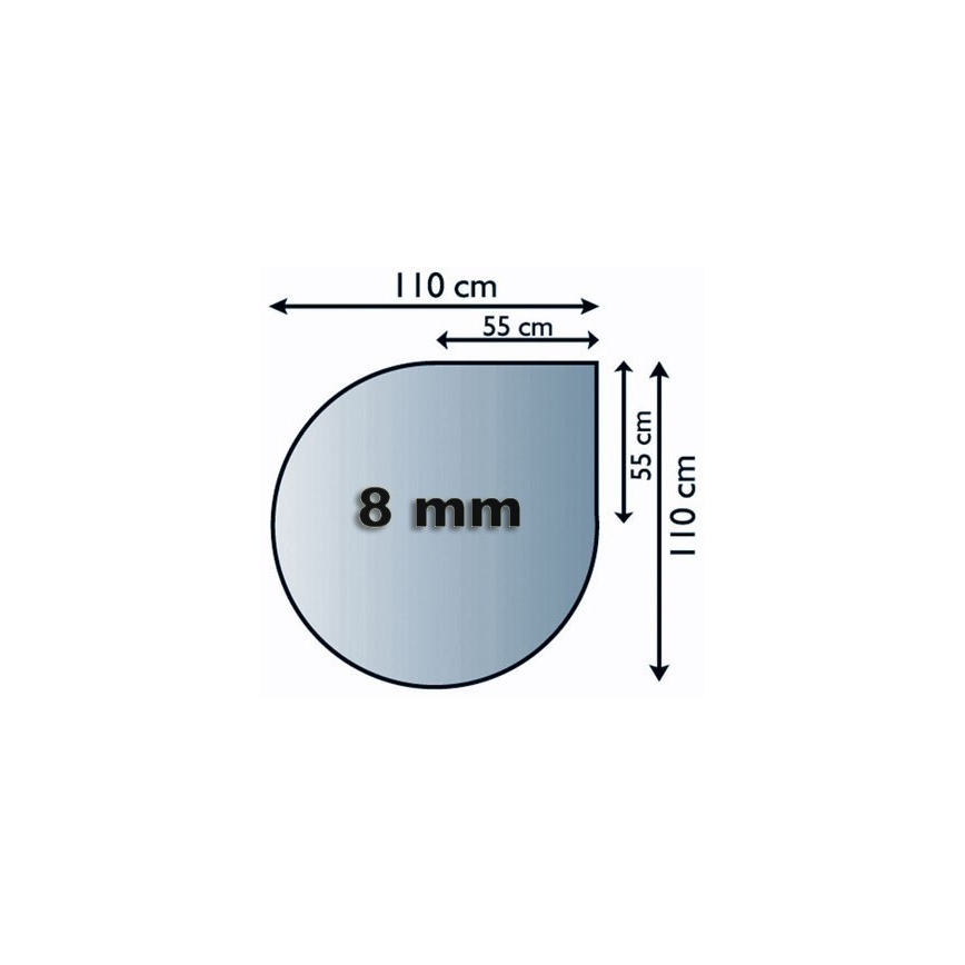 Üveg kandalló alá 1100x1100x8 mm könny
