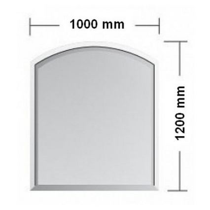 Üveg kandalló alá 1200x1000x6 mm félíves