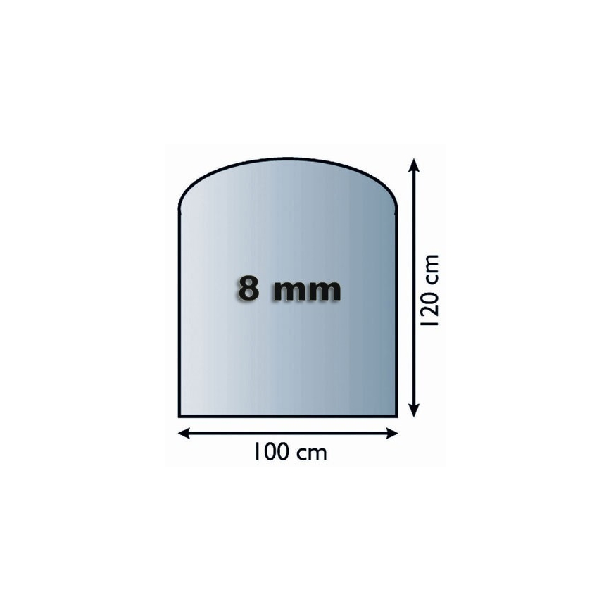 Üveg kandalló alá 1200x1000x8 mm félíves