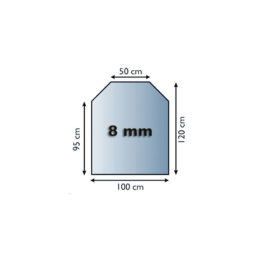 Üveg kandalló alá 1200x1000x8 mm