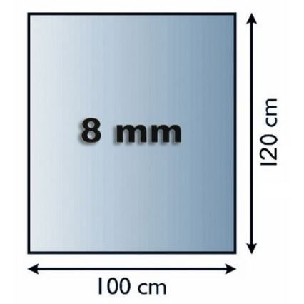 Üveg kandalló alá 1200x1000x8 mm téglalap