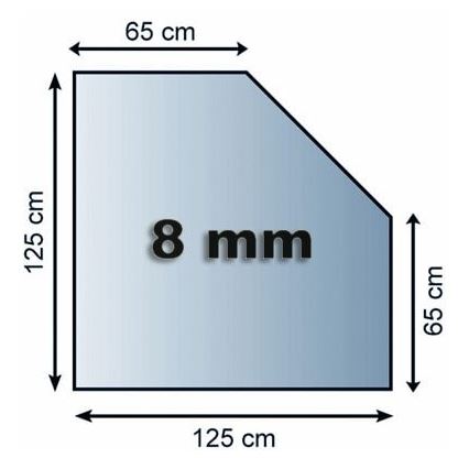 Üveg kandalló alá 1250x1250x8 mm ferde négyzet