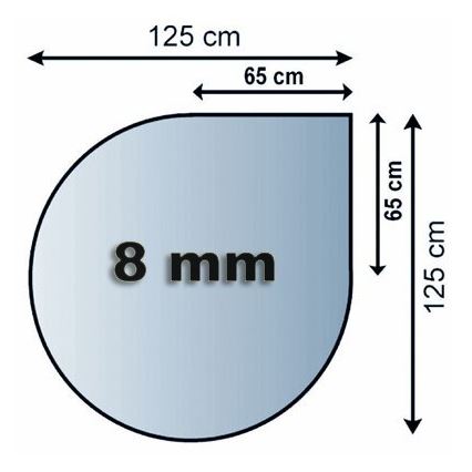 Üveg kandalló alá 1250x1250x8 mm könny