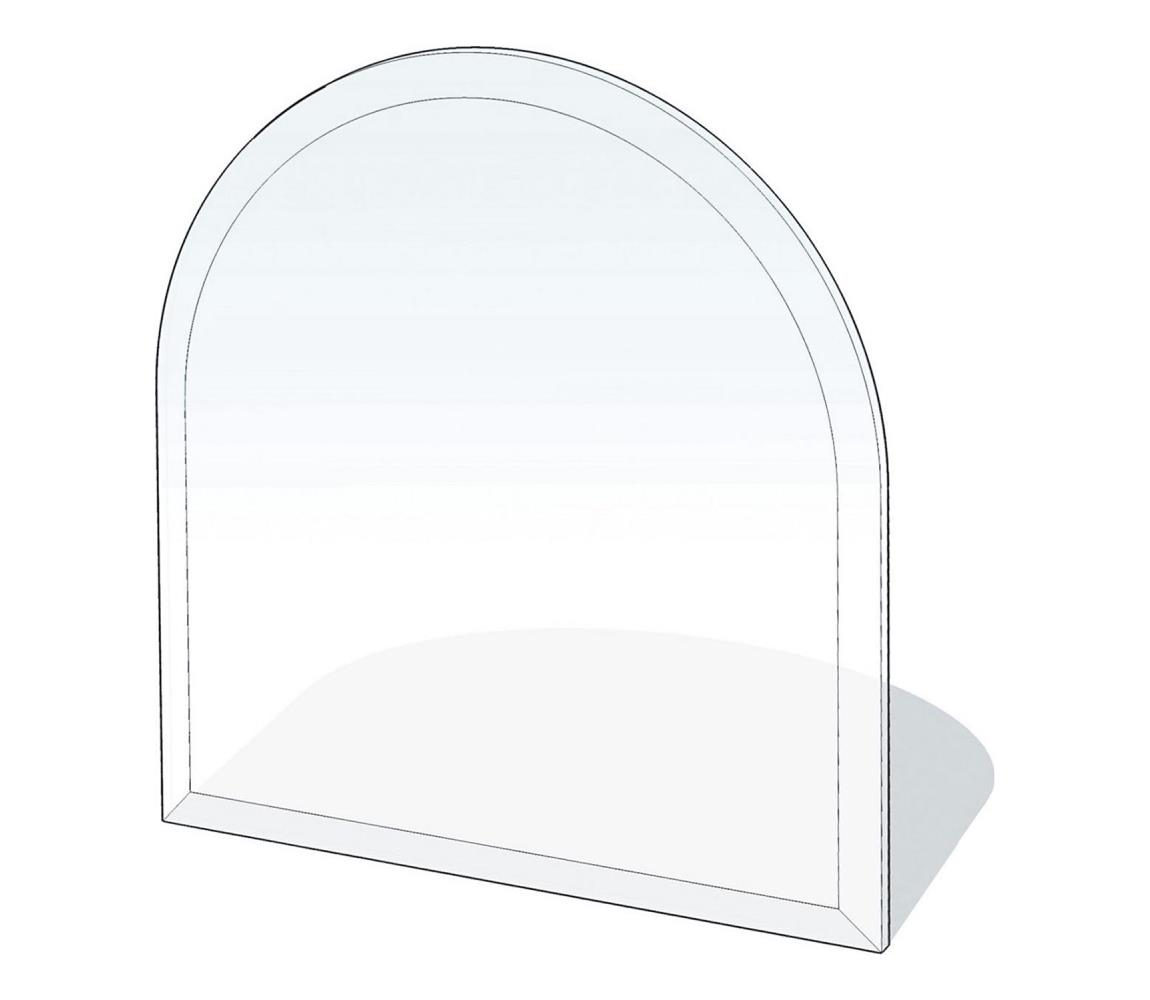 Lienbacher Üveg kandalló alá 800x800x8 mm félíves 21.02.897.2