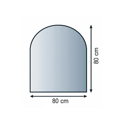 Üveg kandalló alá 800x800x8 mm félíves