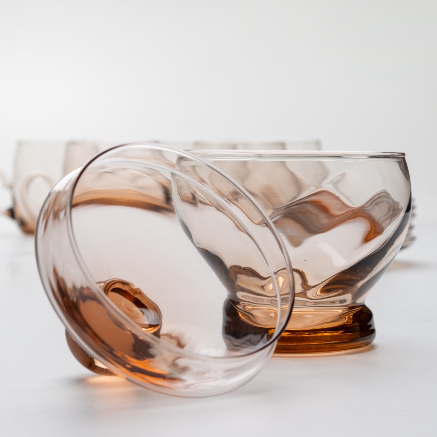 Üveg tea készlet barna