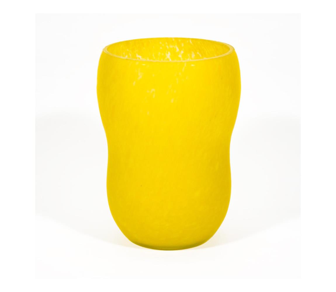 Üveg váza 17 cm, sárga