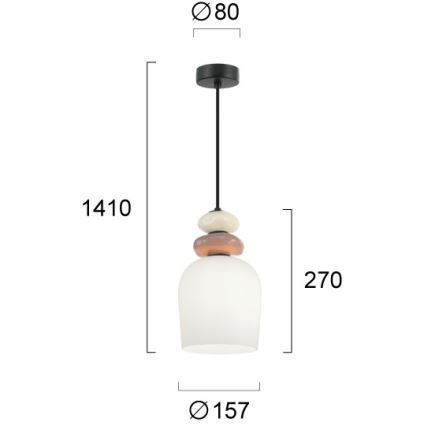 VALISIA kábelcsillár 3xE27/40W/230V bézs/olíva