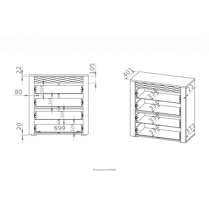 VANCO komód 94x92 cm artisan tölgy