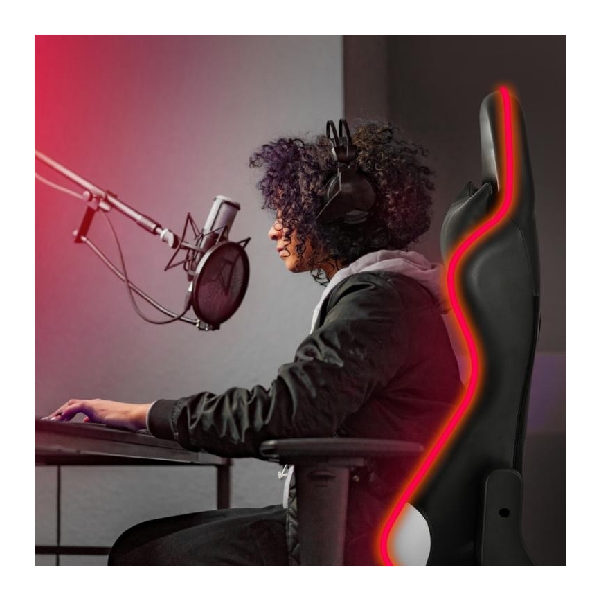 VARR Flash gaming szék LED RGB háttérvilágítással +távirányító fekete/fehér