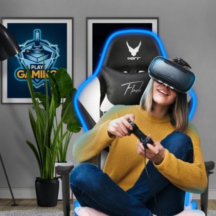 VARR Flash gaming szék LED RGB háttérvilágítással +távirányító fekete/fehér