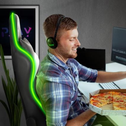 VARR Flash gaming szék LED RGB háttérvilágítással +távirányító fekete/fehér