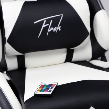 VARR Flash gaming szék LED RGB háttérvilágítással +távirányító fekete/fehér