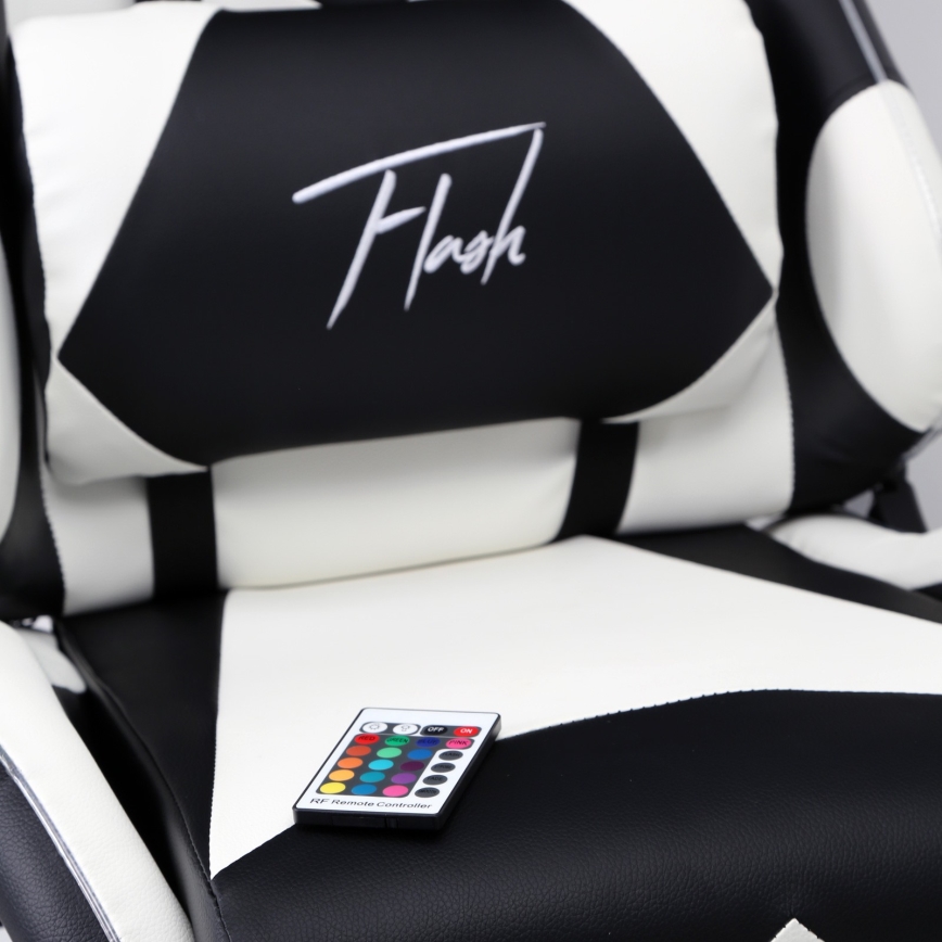 VARR Flash gaming szék LED RGB háttérvilágítással +távirányító fekete/fehér