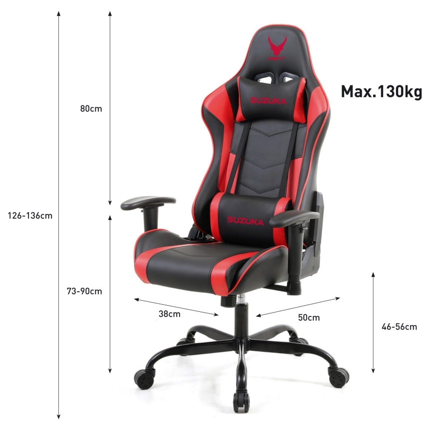 Gamer szék VARR Suzuka fekete/piros