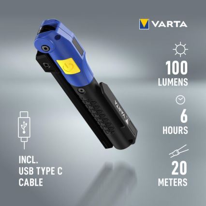 Varta 18649101401 - LED Tölthető zseblámpa WORK FLEX F20R LED/5V IP54
