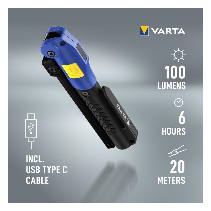 Varta 18649101401 - LED Tölthető zseblámpa WORK FLEX F20R LED/5V IP54