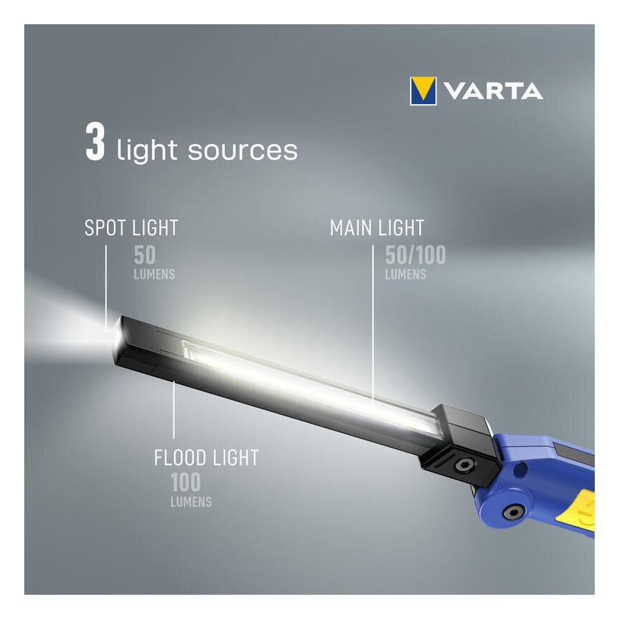 Varta 18649101401 - LED Tölthető zseblámpa WORK FLEX F20R LED/5V IP54