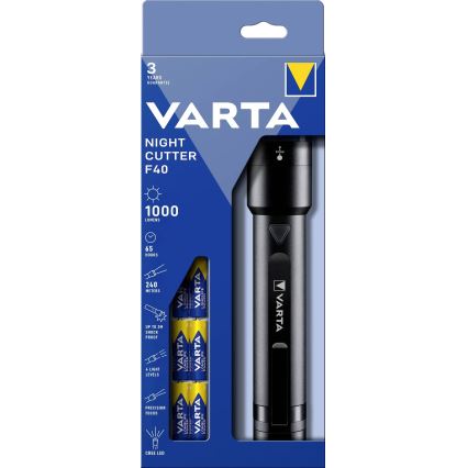Varta 18902101121 - NIGHT CUTTER LED/6xAA állítható fényerejű LED zseblámpa IPX4