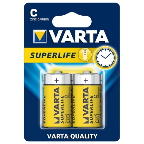 Varta 2014 - 2 db cink-szén elem SUPERLIFE C 1,5V