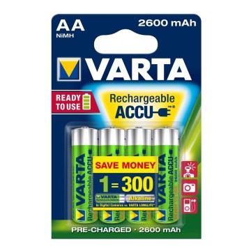 Varta 5716 - 4 db újratölthető akkumulátor ACCU AA NiMH/2600mAh/1,2V