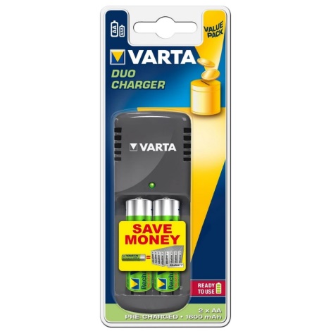 Varta 57616 - Elemtöltő DUO 2xAA/AAA 1600mAh 230V