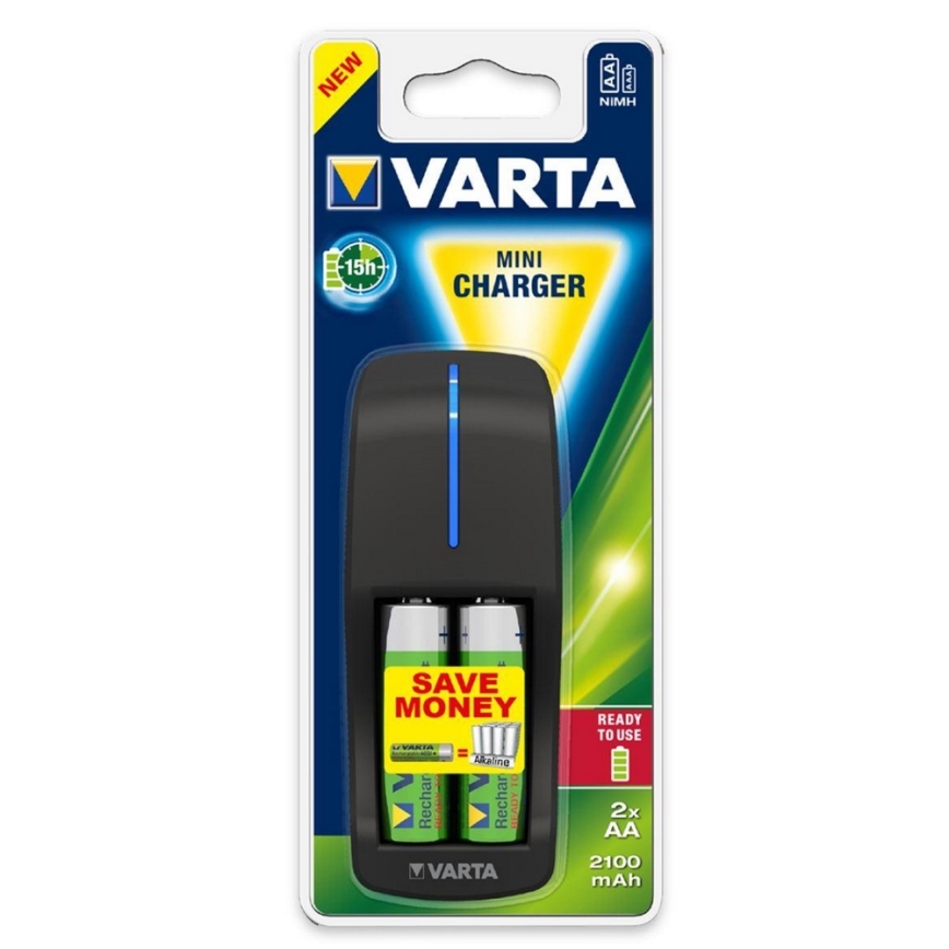 Varta 57646 - Töltő MINI 2xAA/AAA 2100mAh 230V