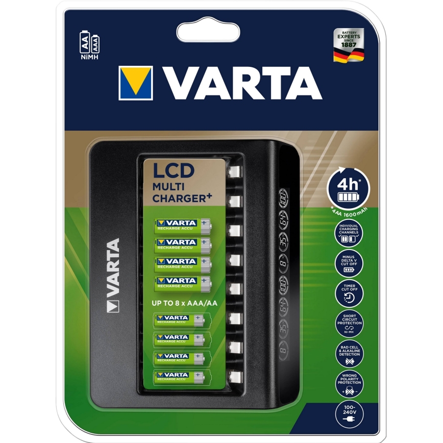 Varta 57681 - LCD Intelligens töltő 8xAA/AAA  töltés  2h