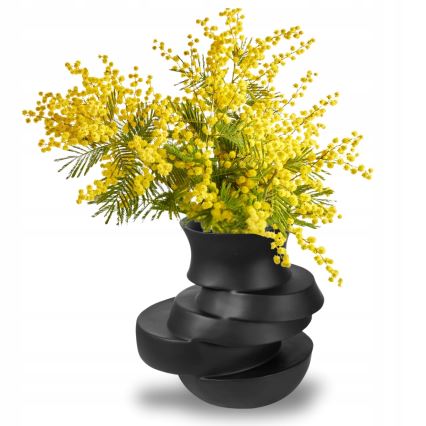 Váza 38x33x36 cm gyanta/matt fekete