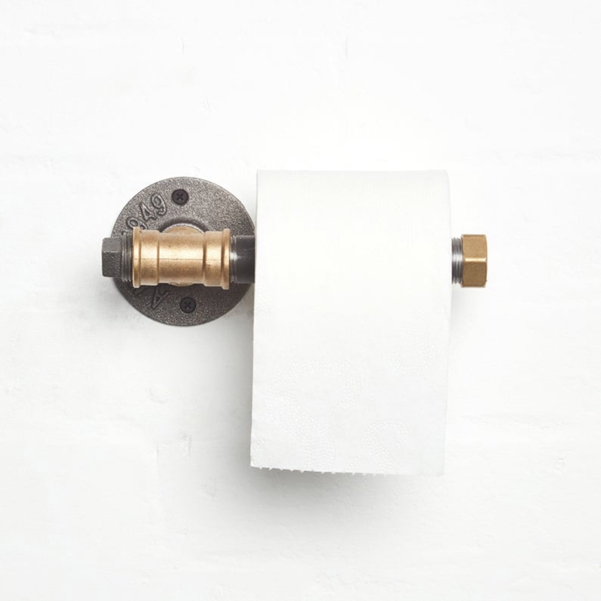 Vécépapír tartó BORURAF 8x22 cm fekete/arany