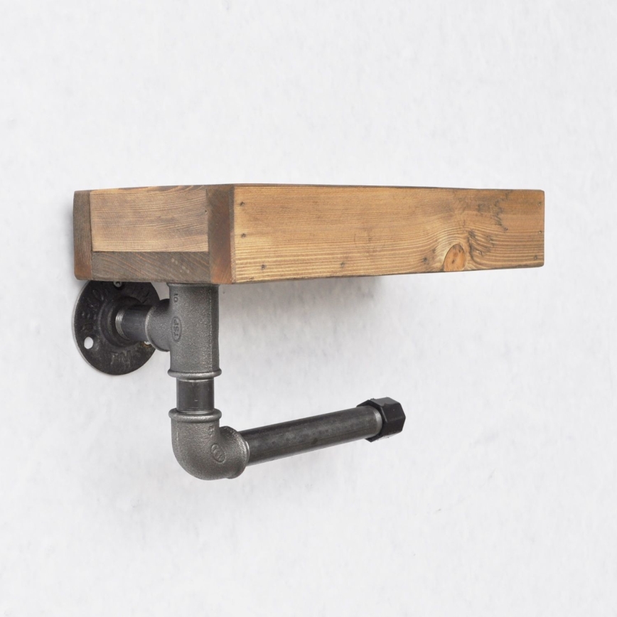 Vécépapír tartó polccal BORU 28x16 cm fenyő